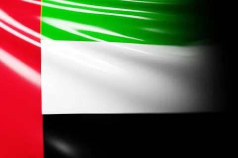 3D illustration of the national developing flag of United Arab Emirates. Coun Stock Illustration