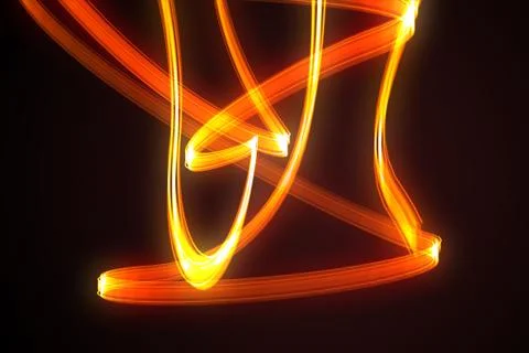 3d illustration of neon abstract background made of blurred magic orange ligh Stock Illustration