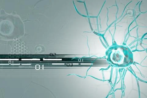 3d illustration of  Nerve cells Stock Illustration