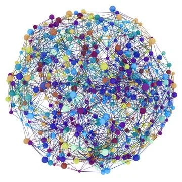 3D illustration of network grid globe on white background. 스톡 일러스트