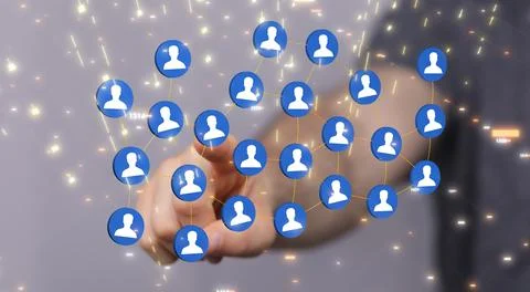 3D illustration of network Unity group and teamwork concept Stock Photos