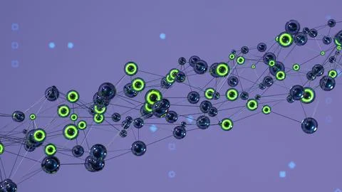 3d illustration of Neural Network Artificial Intelligence. AI Deep-learning イラスト素材