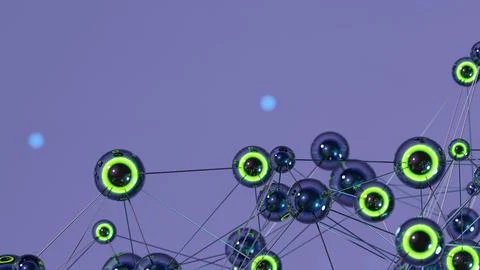 3d illustration of Neural Network Artificial Intelligence. AI Deep-learning Stock Illustration