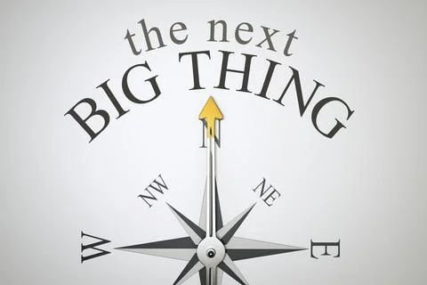 3d illustration of a nice compass with the text the next big thing Stock Illustration