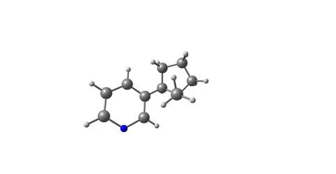 3D illustration of nicotine molecular structure isolated on white Stock Illustration