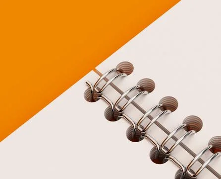 3D Illustration of Notepad with spring on color background 스톡 일러스트