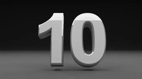 3d illustration of number 10 on isolated background Stock Illustration