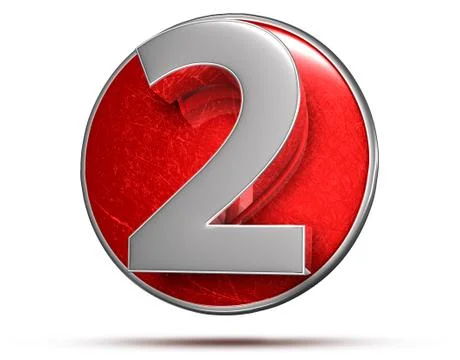 3D illustration Numbers 2 stainless isolated on a white background.(with Clip Stock Illustration