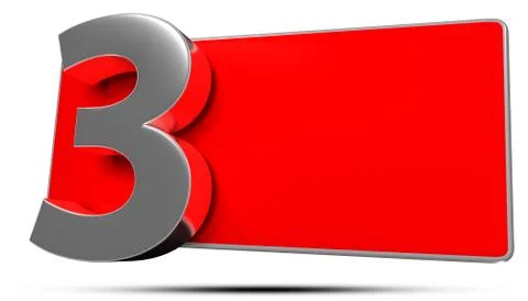 3D illustration Numbers 3 stainless isolated on a white background.(with Clip Stock Illustration