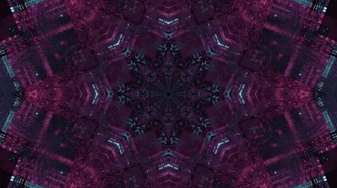 3D illustration of a octagonal star shaped kaleidoscopic pattern enlightened by Stock Illustration