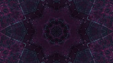 3D illustration of an octagonal star shaped kaleidoscopic pattern in the shades Stock Illustration