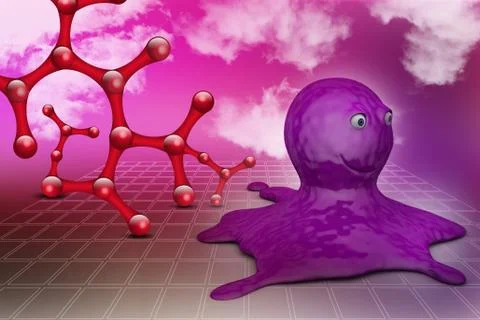 3d illustration of octopus Stock Illustration
