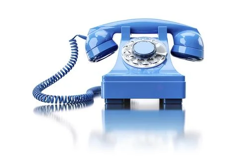3d illustration of an old turquoise dial-up phone Stock Illustration