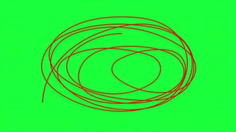 3d illustration - one continuous line  on green screen Stock Illustration