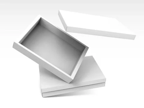 3d illustration open boxes Illustrazione stock