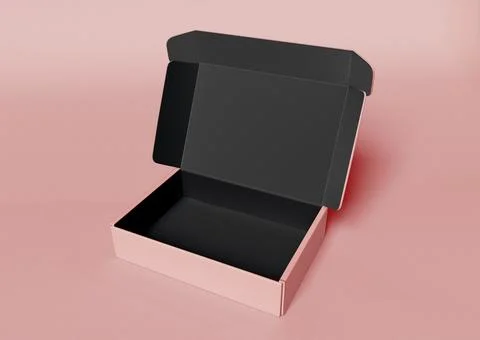 3d illustration. Opened Paper Box 스톡 일러스트