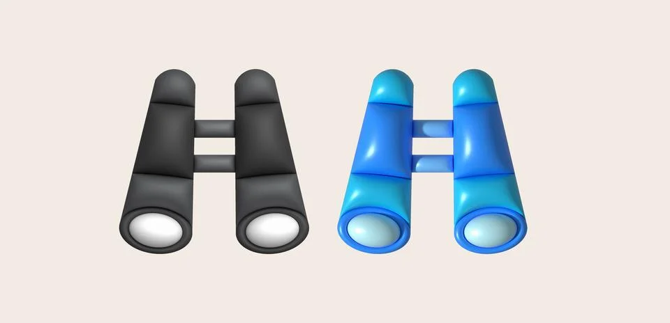 3d illustration Optical instruments for viewing distant. binoculars, spyglass Stock Illustration