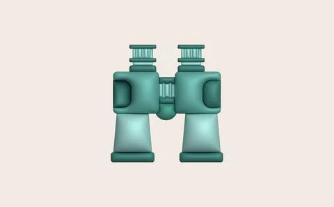 3d illustration Optical instruments for viewing distant. binoculars, spyglass Illustrazione stock
