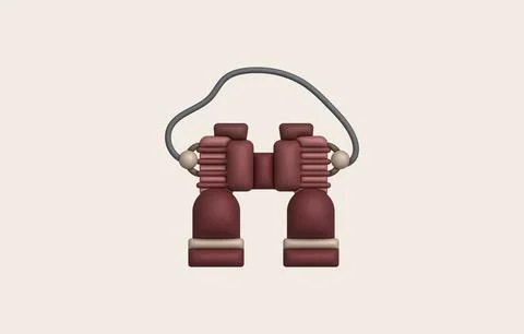 3d illustration Optical instruments for viewing distant. binoculars, spyglass Stock Illustration