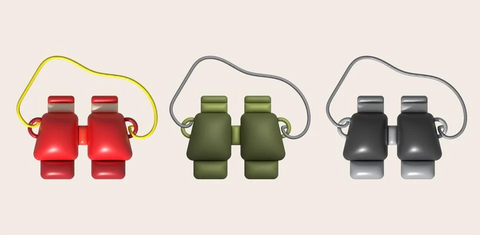 3d illustration Optical instruments for viewing distant. binoculars, spyglass 스톡 일러스트
