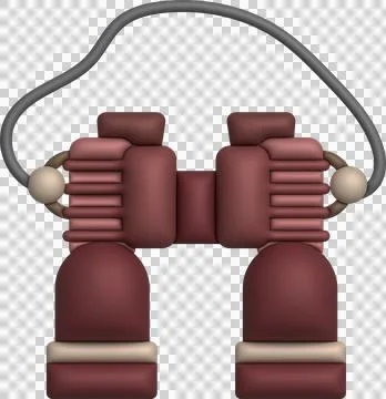 3d illustration Optical instruments for viewing distant. binoculars, spyglass Illustrazione stock