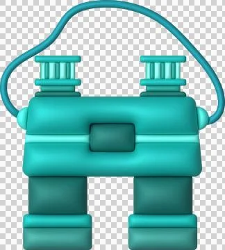 3d illustration Optical instruments for viewing distant. binoculars, spyglass Illustrazione stock