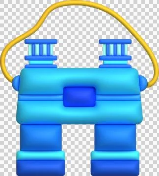 3d illustration Optical instruments for viewing distant. binoculars, spyglass Stock Illustration