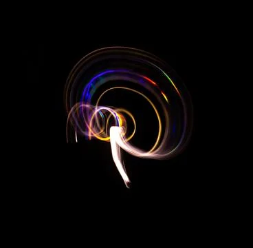 3D illustration or 3D rendered. Abstract line patterns made up of light dots. Stock Photos