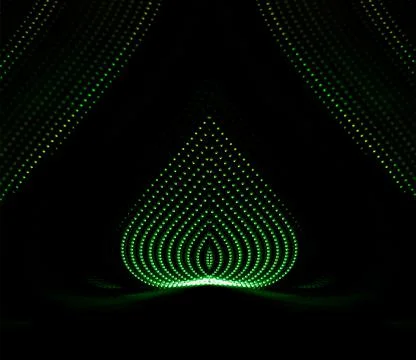 3D illustration or 3D rendering. Abstract shapes with lights. Stock Illustration