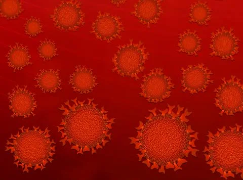 3D illustration or 3D rendering of coronavirus or COVID-19 molecules. Selecti Stock Illustration