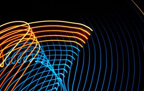 3D illustration or 3D rendering. Abstract pattern of shapes and lines of blue Stock Photos
