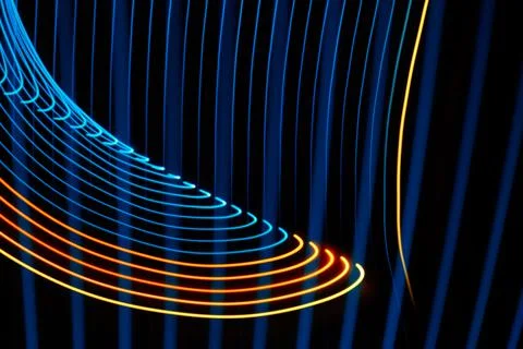 3D illustration or 3D rendering. Abstract pattern of shapes and lines of blue Stock Photos