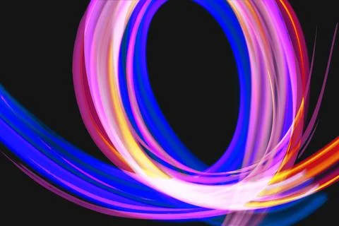 3D illustration or rendering. Light effect forming a black hole. Abstract l.. Stock Photos