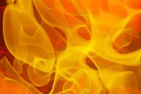 3D illustration orange   abstract cloud of smoke pattern on a black isolated  Stock Illustration