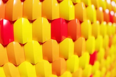 3d illustration orange   geometric pattern . Set of squares on monocrome back Stock Illustration