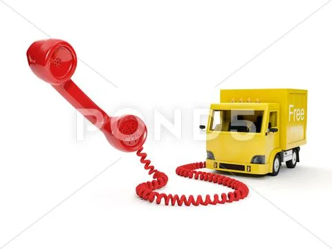 3d illustration: order of freight traffic on the telephone Stock Illustration