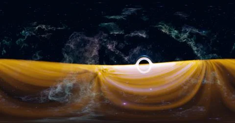 3d illustration. Outer space and black hole texture 360 degrees. Spherical pr Stock Illustration