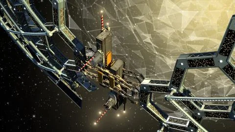 3D Illustration of an outer space honeycomb structure Stock Illustration