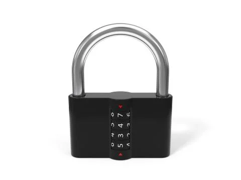 3d illustration of padlock with code. Stock Illustration
