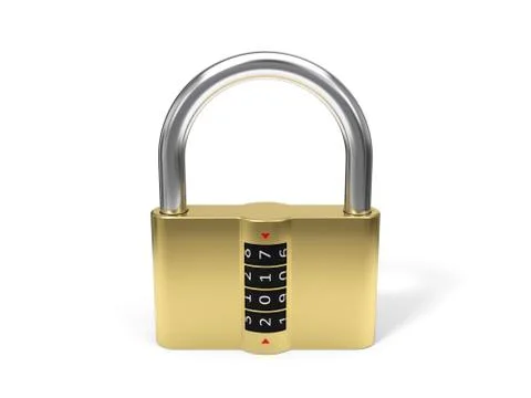 3d illustration of padlock with code. Stock-Illustration