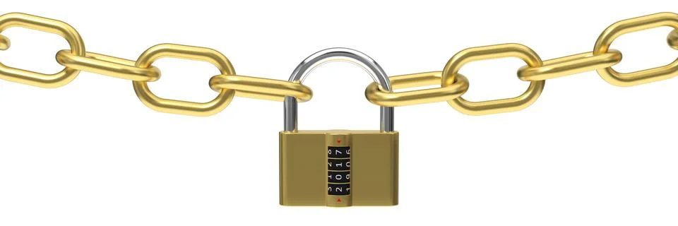 3d illustration of padlock with code. Stock Illustration