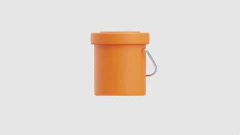 3D illustration of paint bucket Stock Footage 329951532