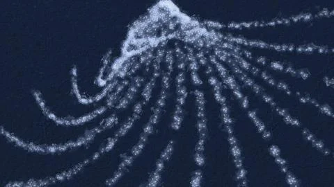 3d illustration of particle shape inside a studio Stock Illustration