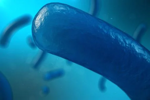 3D illustration pathogenic viruses causing infection in host organism. Viral Stock Illustration