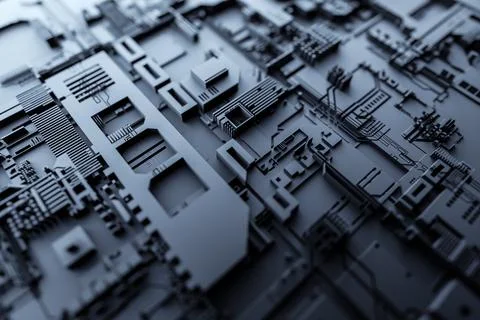 3d illustration of a pattern in the form of a metal, technological plating of Stock Illustration