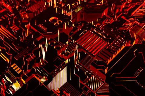 3d illustration of a pattern in the form of a metal, technological plating of Stock Illustration