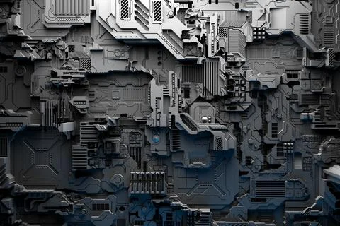 3d illustration of a pattern in the form of a metal, technological plating of Stock Illustration