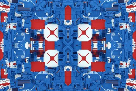 3d illustration of a pattern in the form of a metal, technological plating of Stock Illustration