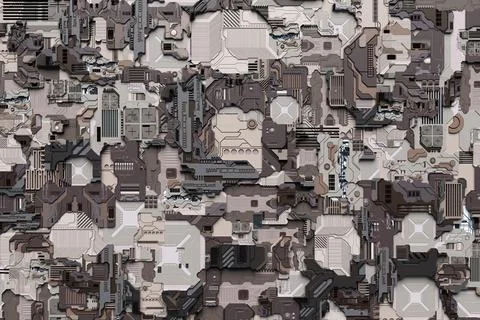 3d illustration of a pattern in the form of a metal, technological plating of Stock Illustration