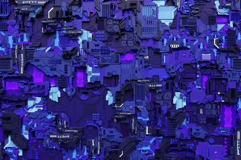 3d illustration of a pattern in the form of a metal, technological plating of Stockillustratie